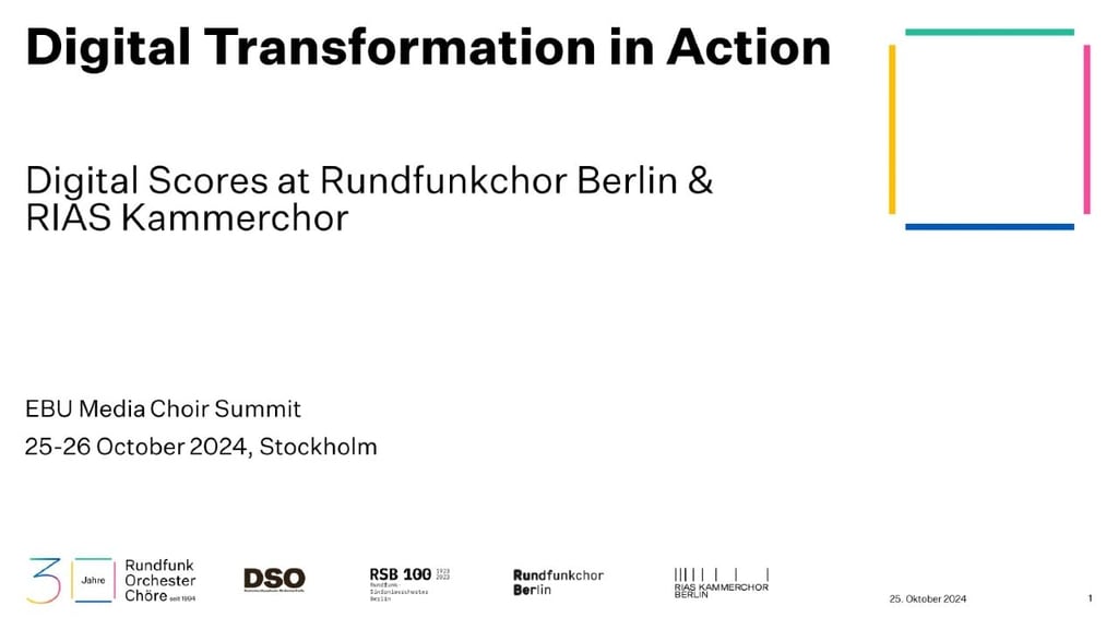 Digital scores at Rundfunkchor Berlin and RIAS Kammerchor - digital transformation in action