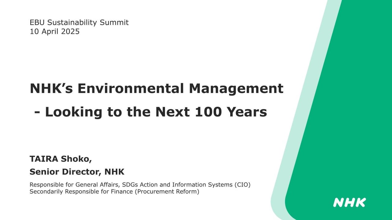NHK’s Environmental Management - Looking to the Next 100 Years