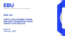 EBU BPN 120 UHDTV, HDR, NGA survey 2019