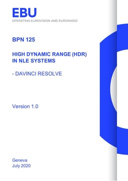 EBU BPN 125 HDR in Davinci Resolve