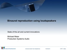 Binaural reproduction using loudspeakers