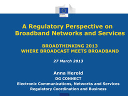 A regulatory perspective on broadband networks and services