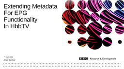 Extending metadata for EPG functionality in HbbTV