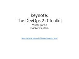 Keynote: The devops 2.0 toolkit