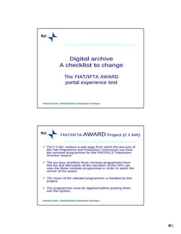 The FIAT/IFTA AWARD portal experience test
