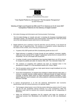 Can Digital Platforms all coexist? - The European Perspective