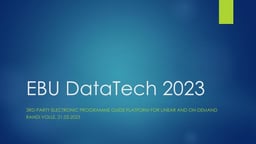 A 3rd-party Electronic Programme Guide platform for linear and on-demand