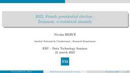 French presidential election of 2022 – Zemmour, a statistical anomaly
