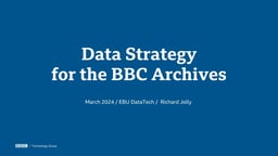 Data Strategy for the BBC Archives