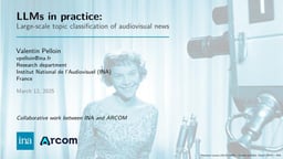 Large-scale topic classification of audiovisual news
