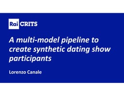 A multi-model pipeline to create synthetic dating show participants