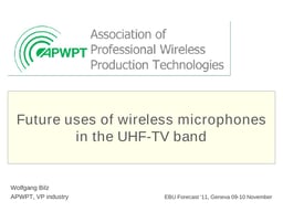 Wireless microphones in the UHF band