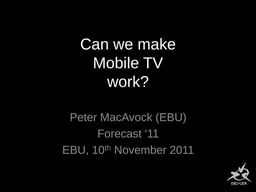 Business models for mobile TV services