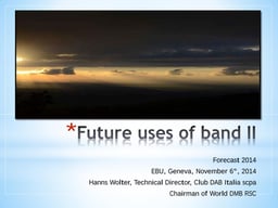 Future uses of Band II