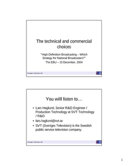The technical and commercial choices