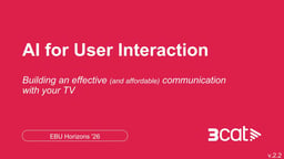 AI for user interaction (using HbbTV and DVB-I)