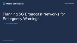 Planning 5G Broadcast networks for emergency warnings