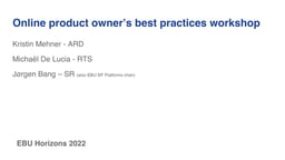 Online product owner’s best practices workshop - Intro