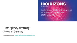 Emergency Warning - A view on Germany