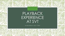 Playback experience at SVT