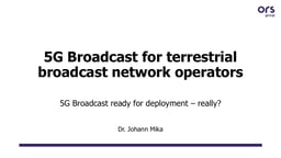 5G Broadcast for terrestrial broadcast network operators