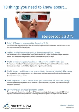 10 things you need to know about Stereoscopic 3DTV
