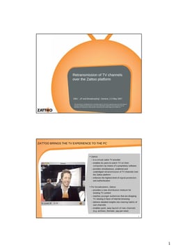 Zattoo - Next generation of cable re-transmission