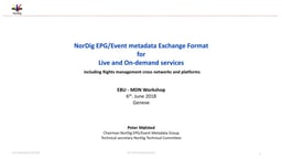 Nordig EPG / Event metadata exchange format for live and on-demand services - Peter Mølsted, Nordig