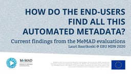 How do the end-users find all this automated metadata?