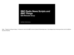 BBC Radio news scripts 1937–1995: Using an automated tagger to enable journeys across time and space