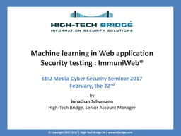 Machine learning in web application security testing: ImmuniWeb