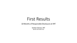 Implementing Responsible Disclosure at VRT