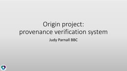 Origin project: provenance verification system