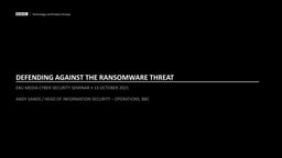 Defending against the ransomware threat