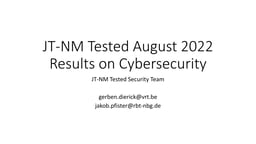 JT-NM tested results and cybersecurity of IP-based production equipment