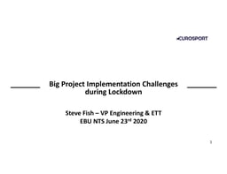 Big Project Implementation Challenges during Lockdown