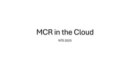 MCR in the cloud