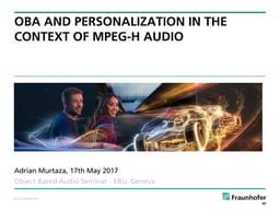 OBA and Personalization in the context of MPEG