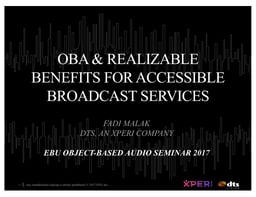 OBA and realisable benefits for accessible broadcast services