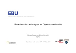Reverberation techniques for object-based audio