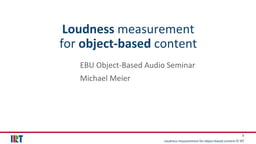 Loudness measurement for object-based audio
