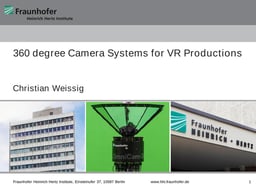 VR camera technologies