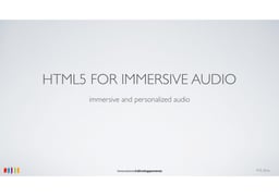 HTML5 for immersive audio