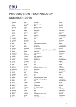 PTS 2016 Participants