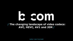 The changing landscape of video codecs: AVC, HEVC, AV1 and JEM