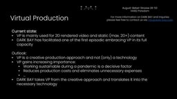 PANEL: Virtual production tech, with Darkbay, Dock10 and Hyperbowl