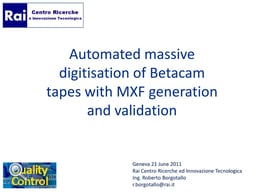 Master MXF generation