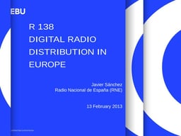 EBU R 138 Digital Radio Distribution Recommandation