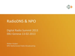 Implementing RadioDNS: broadcaster's experience