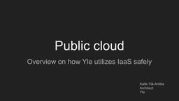 Infrastructure as Code - Tooling (Yle)